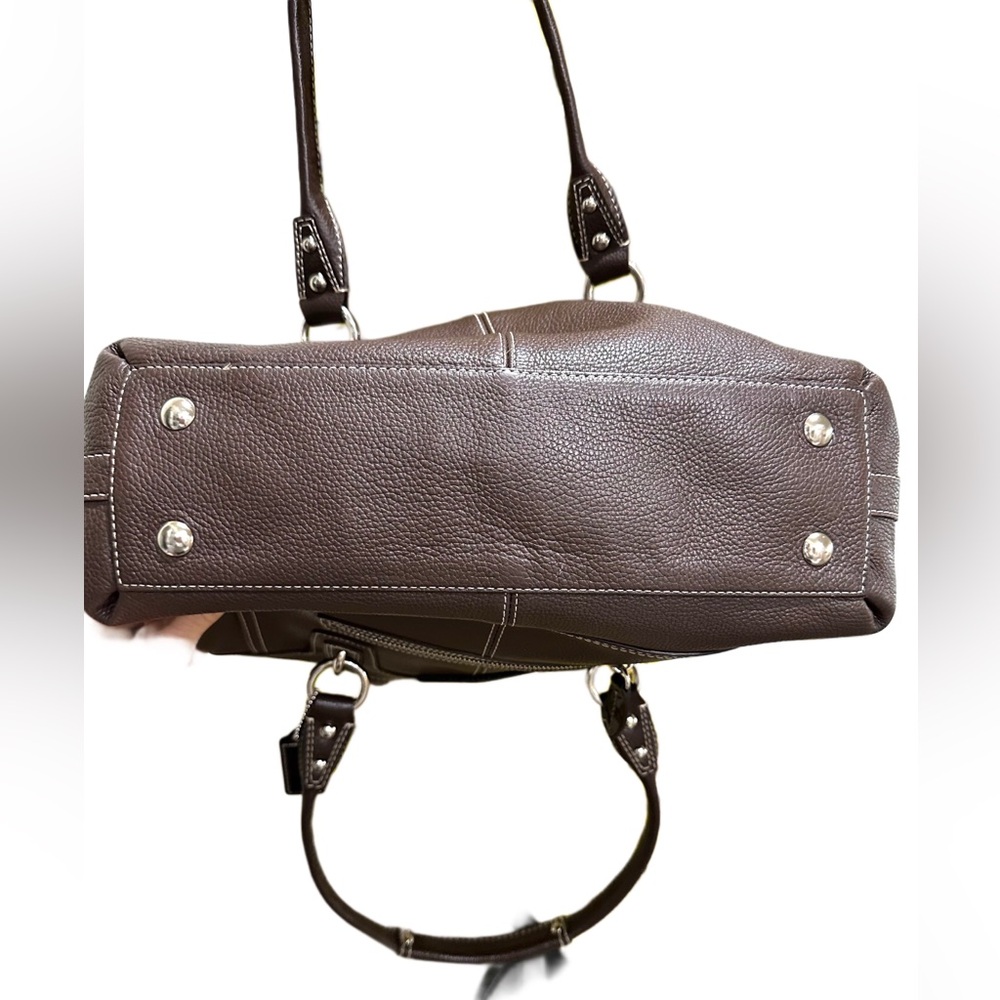 COACH PENELOPY PEBBLED LEATHER Dark Chocolate Shoulder Bag EUC 14 X 9X4X7 - Picture 9 of 16